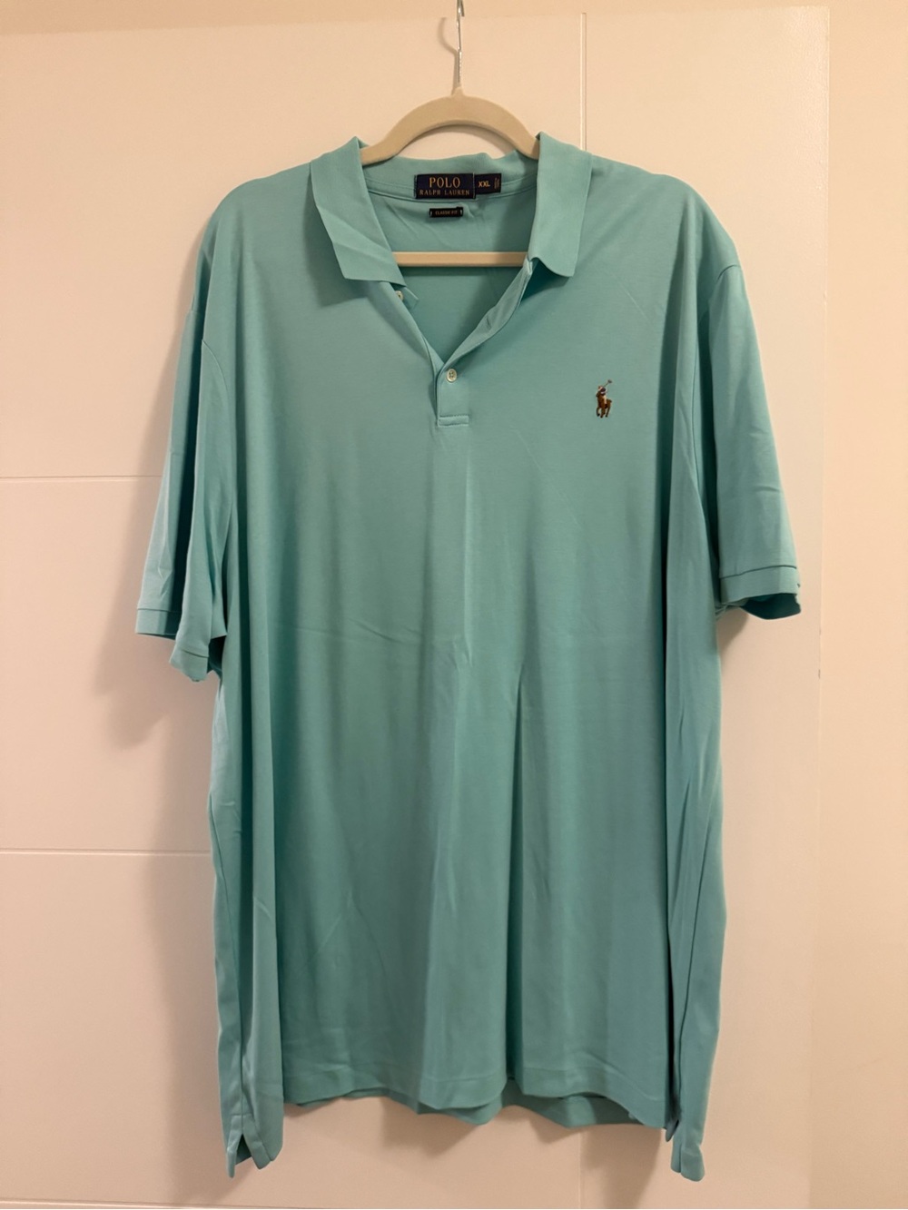 Ralph Lauren Polo Shirt in Mint Blue with Embroidered Pony